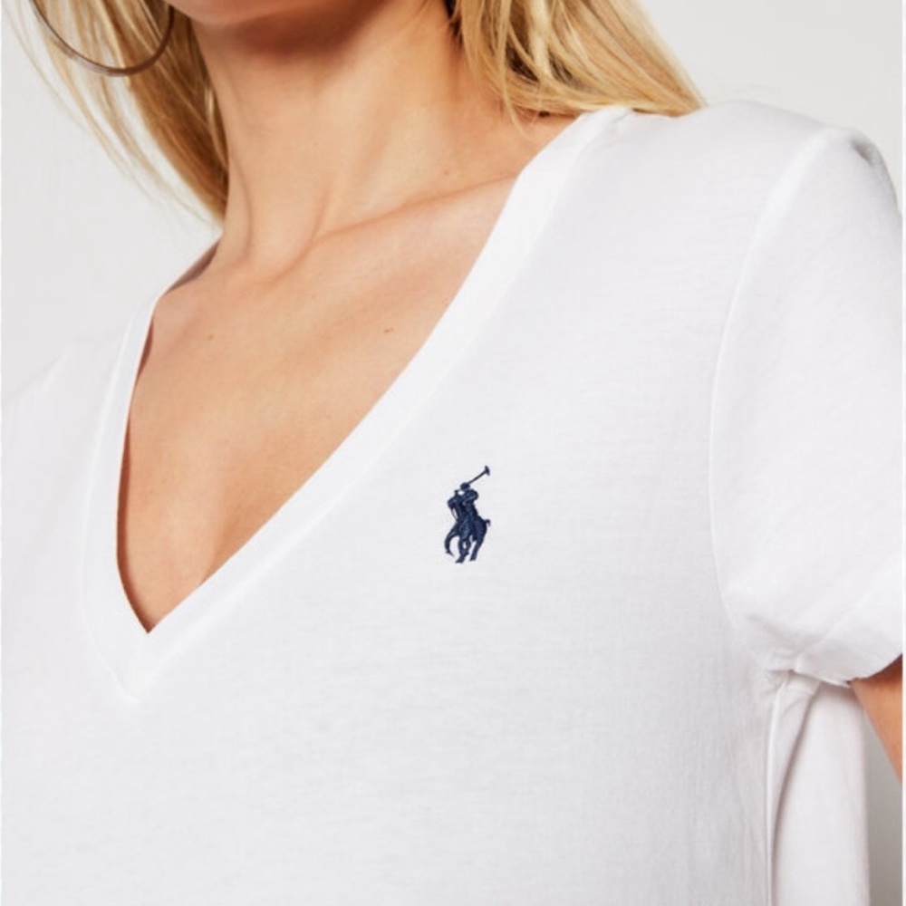 Ralph Lauren White V-Neck Tee